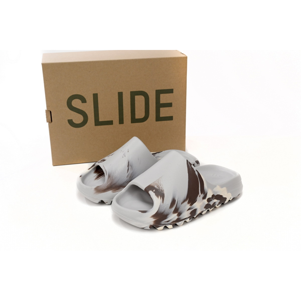 Adidas Yeezy Slide Enflame Oil Painting White Grey Gz5553