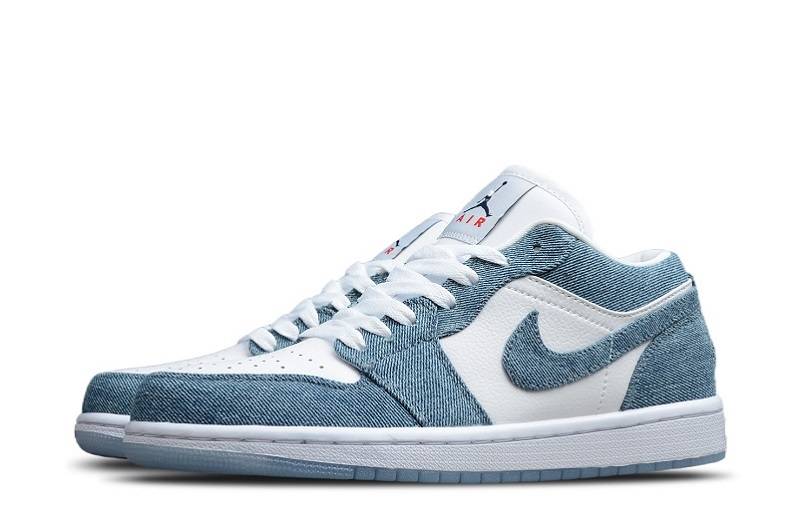 Nike Air Jordan 1 Retro Low Canvas &Quot;White Denim&Quot; Wmns