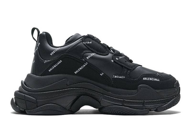 Balenciaga Triple S Allover Logo &Quot;Black&Quot;