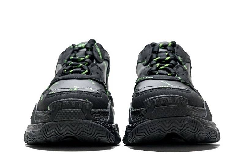 Balenciaga Triple S Allover Logo &Quot;Black Green&Quot;