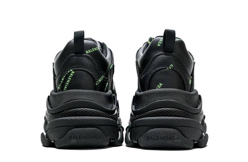 Balenciaga Triple S Allover Logo &Quot;Black Green&Quot;