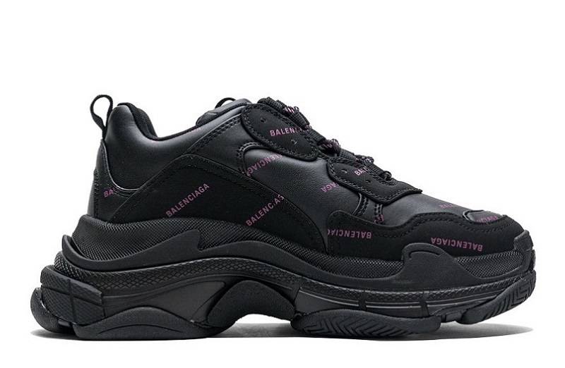 Balenciaga Triple S Allover Logo &Quot;Letter Black Pink&Quot;