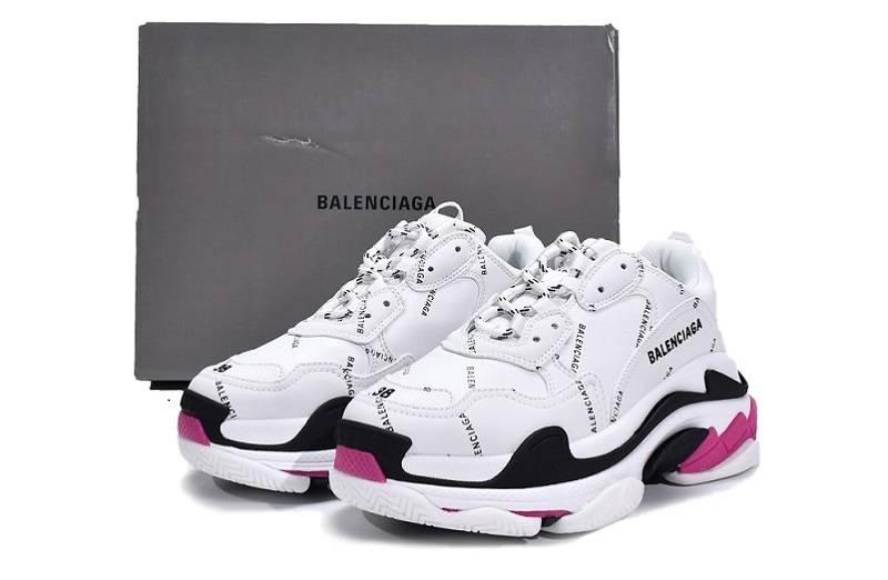 Balenciaga Triple S &Quot;Letter White Rose Red&Quot;