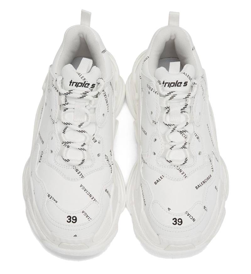 Balenciaga Triple S Allover Logo &Quot;White&Quot;