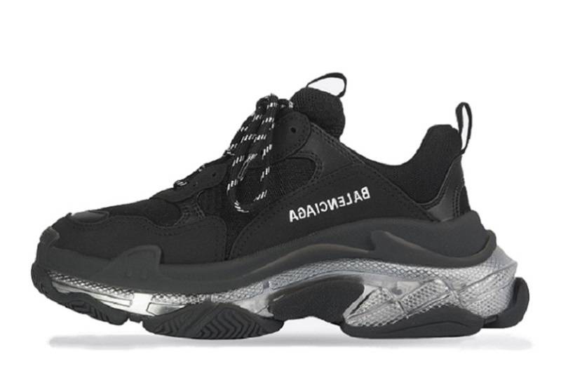 Balenciaga Triple S Clear Sole "Black Silver"