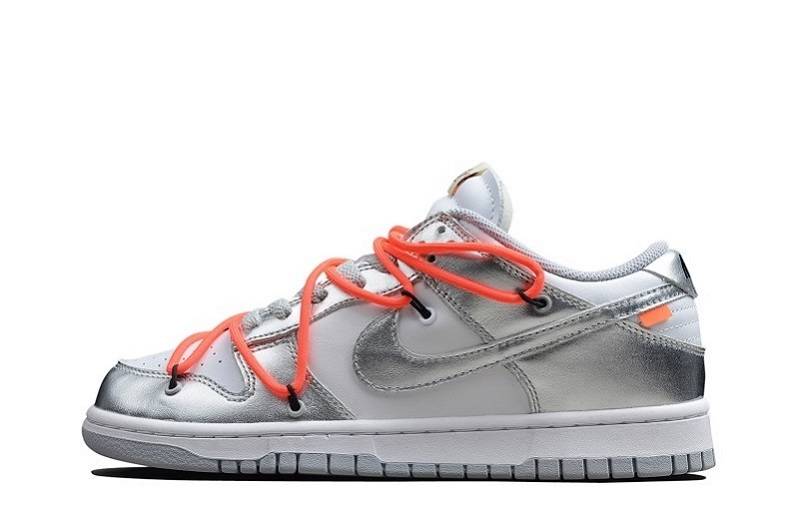 Off-White x Dunks Low "Silver/White"