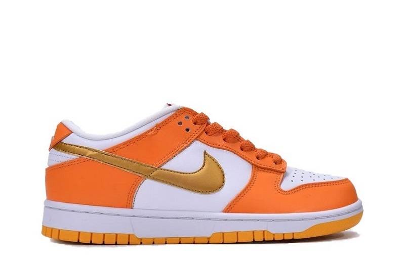 Nike Dunk Low &Quot;White/Orange Blaze-Gold&Quot;