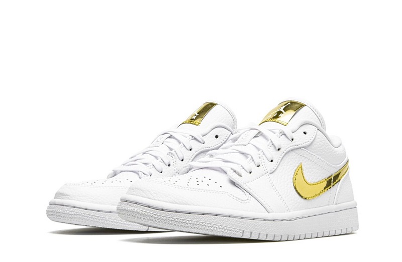 Wmns Air Jordan 1 Retro Low &Quot;White Metallic Gold&Quot;