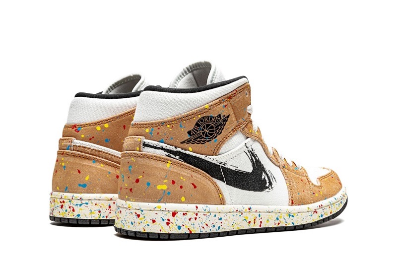 Air Jordan 1 Mid Se &Quot;Brushstroke Paint Splatter&Quot;