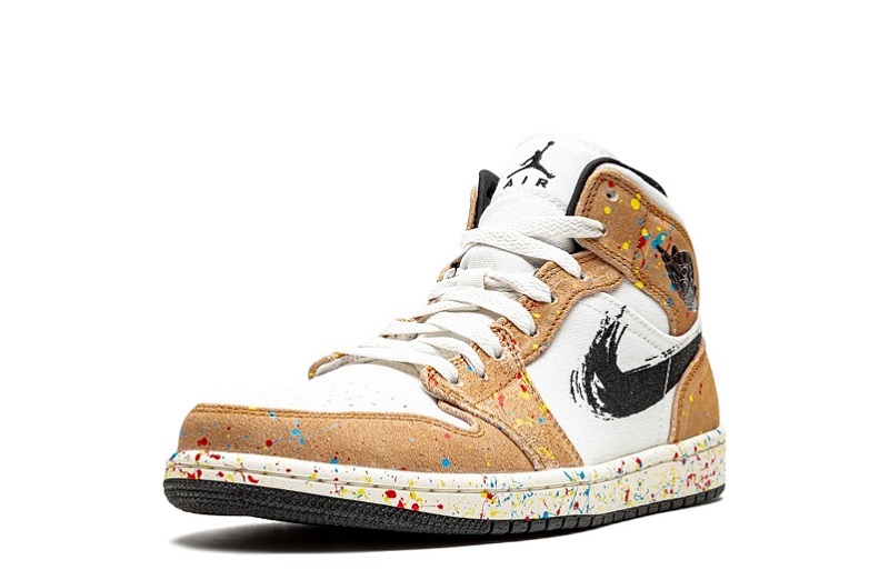 Air Jordan 1 Mid Se &Quot;Brushstroke Paint Splatter&Quot;