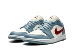 Wmns Air Jordan 1 Low "Blue Whisper Dune Red"