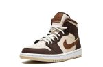 Wmns Air Jordan 1 Mid SE "Cream Dark Chocolate"