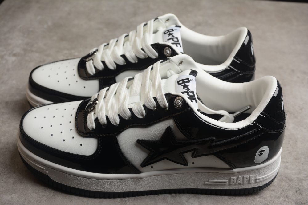 Bape Sta Low-Top Sneakers In Black And White