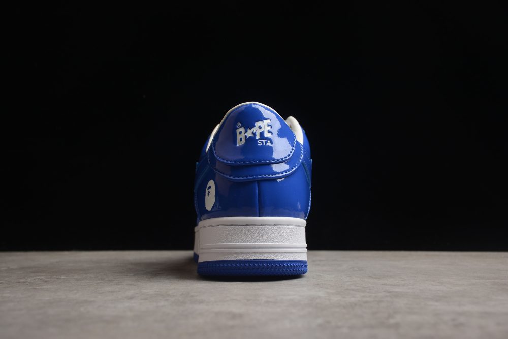 Bape Sta Low-Top Blue And White Patent Leather Sneakers