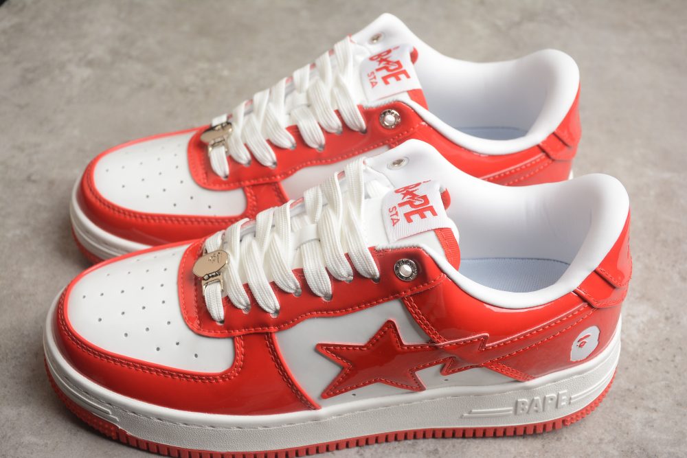 Bape Sta Low-Top Sneakers In Red And White