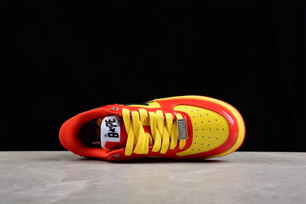 Bape Sta Low-Top Sneakers In Red And Yellow Iron Man Edition