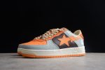 BAPE STA Low-Top Orange and Grey Sneakers