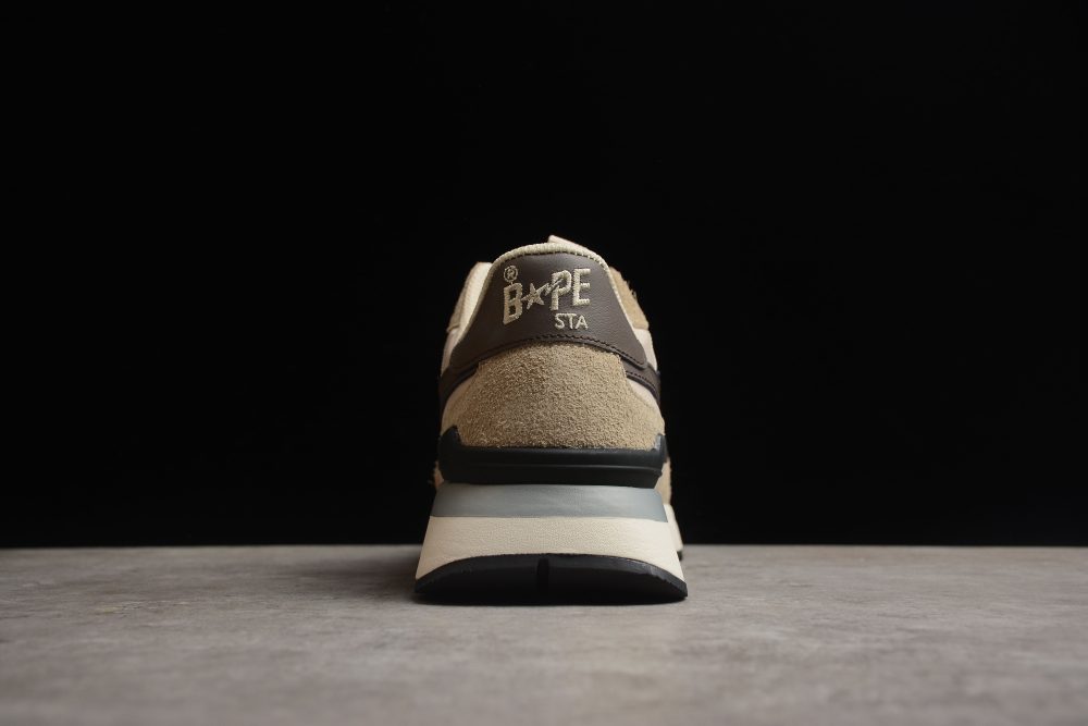 Bape Sta Retro Runner Beige And Brown Sneakers