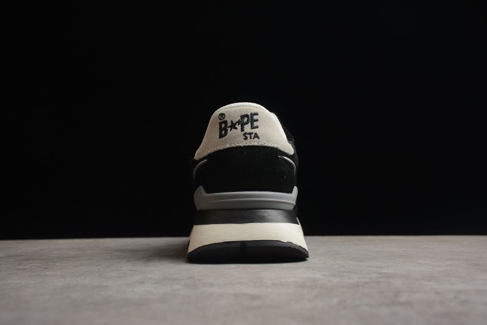 Bape Sta Retro Runner Black And White Sneakers