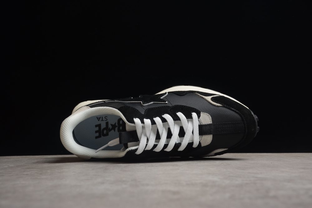 Bape Sta Retro Runner Black And White Sneakers