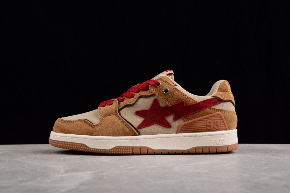 Bape Sta Low-Top Sneakers In Red And Brown