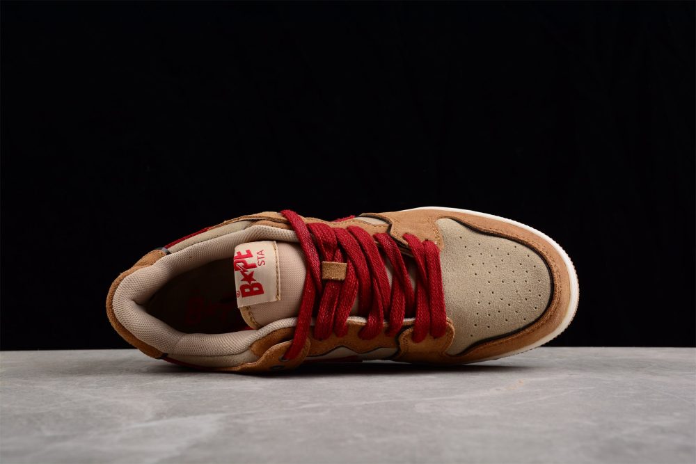 Bape Sta Low-Top Sneakers In Red And Brown