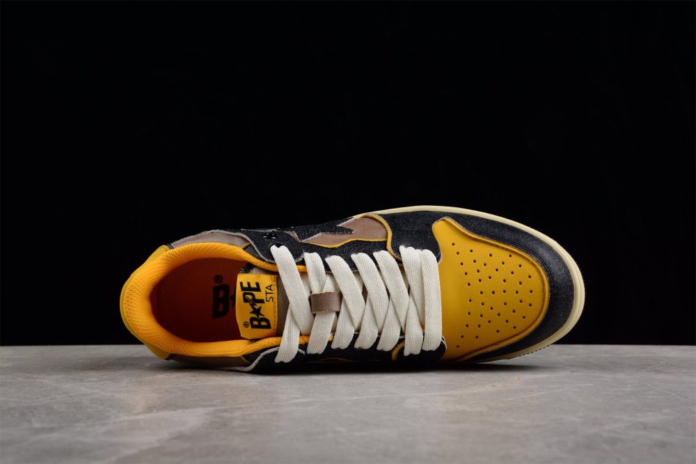 Bape Sta Low Top Sneakers In Black And Yellow