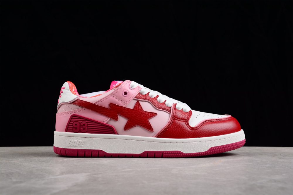 Bape Sta Low-Top Sneakers In Red And Pink