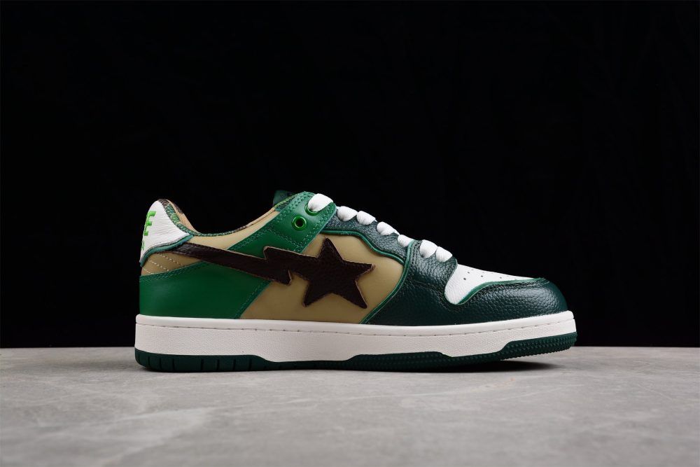 Bape Sta Low-Top Sneakers In Green And Brown