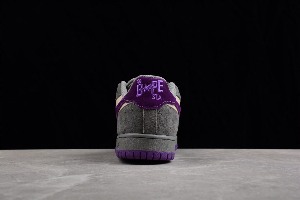 Bape Sta Low-Top Sneakers In Grey And Purple