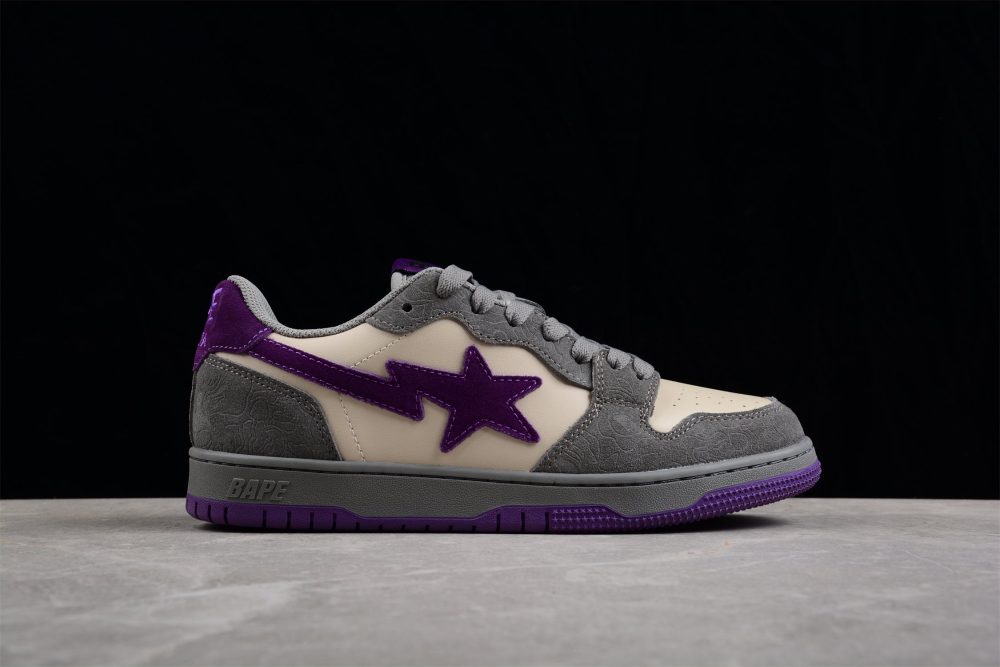 Bape Sta Low-Top Sneakers In Grey And Purple