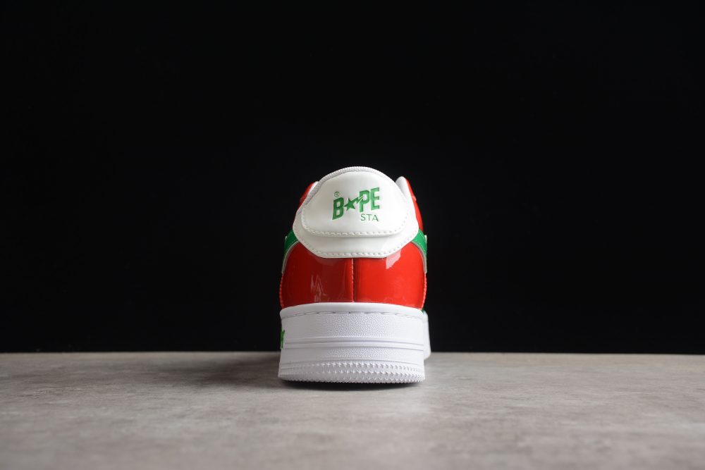 Bape Sta Low-Top Sneakers In Red, Green, And White