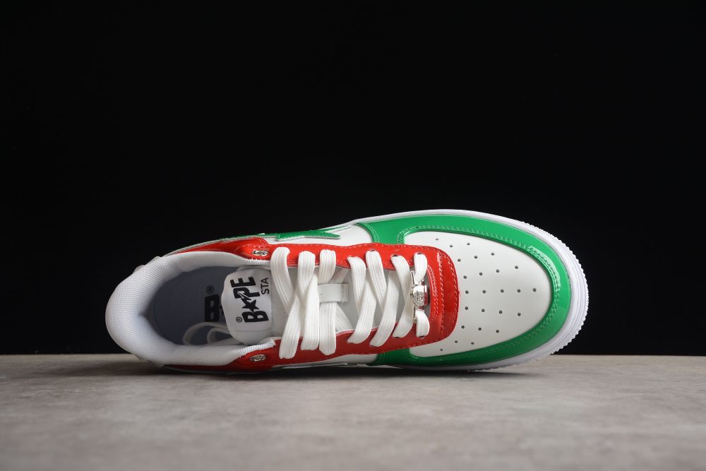 Bape Sta Low-Top Sneakers In Red, Green, And White