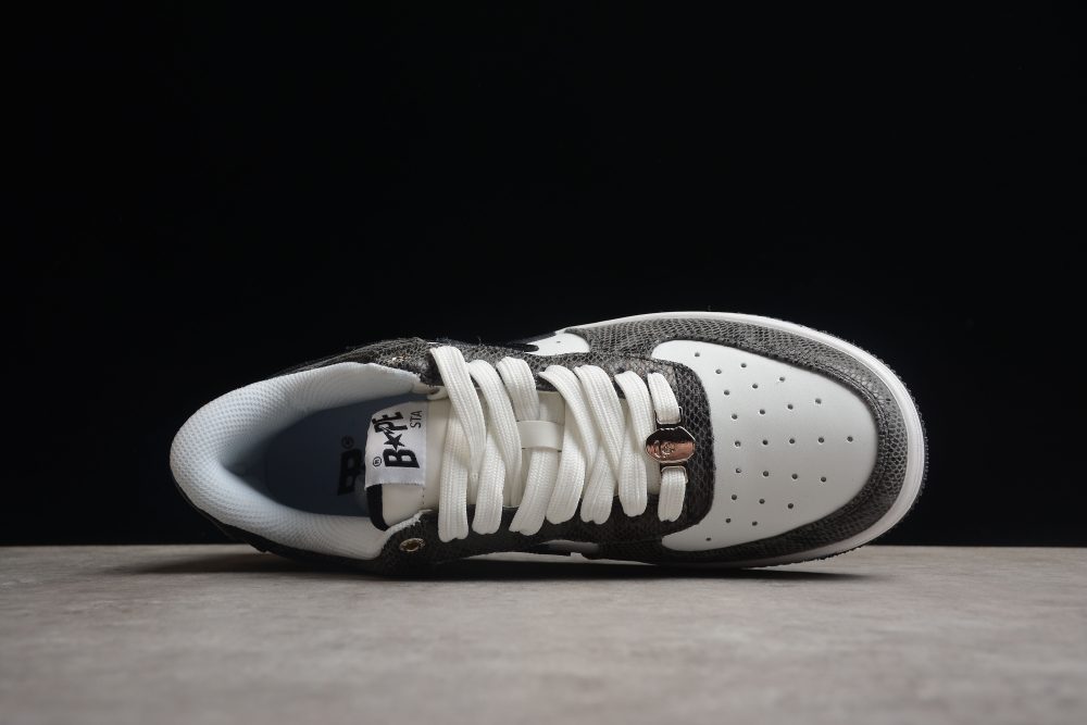 Bape Sta Low-Top Sneakers With Black Snakeskin Pattern