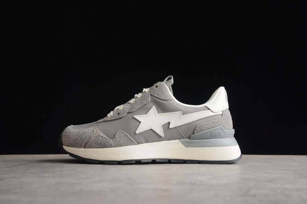 Bape Sta Runner Sneakers In Grey And White