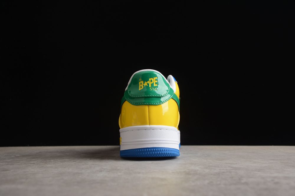 Bape Sta Low-Top Sneakers In Green, Blue, And Yellow