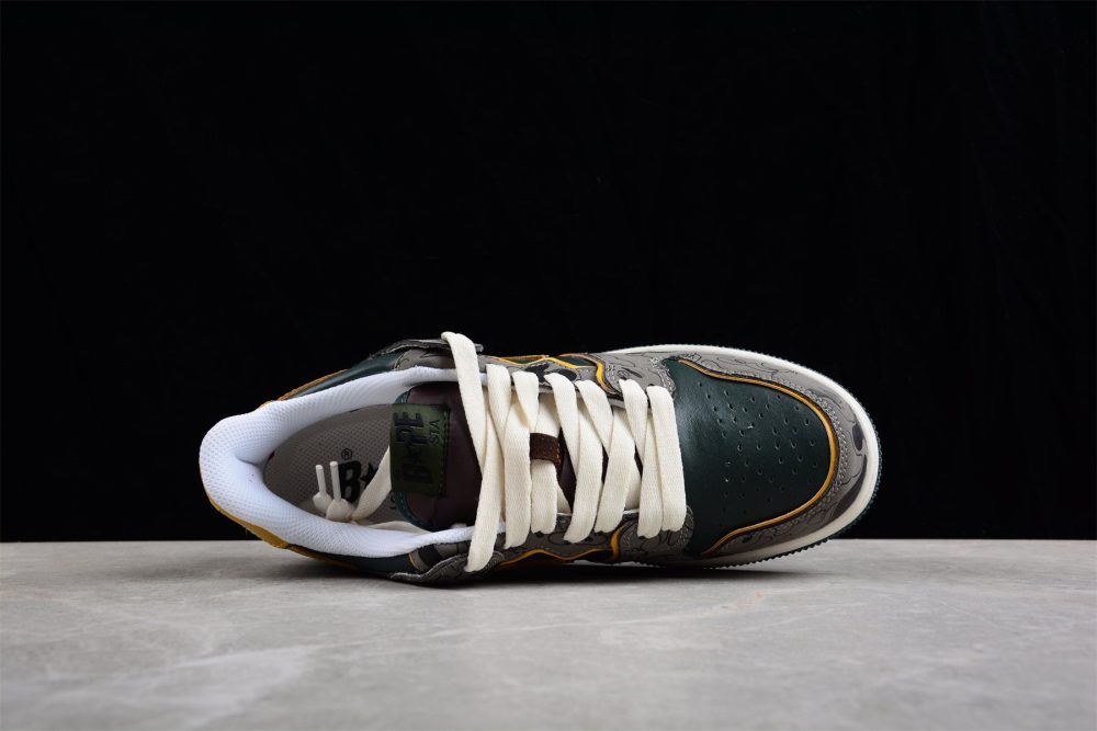 Bape Sta Low-Top Sneakers In Green And Yellow