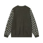 SS23 new autumn product LOUIS VUITTON Monogram jacquard V-neck single-breasted long-sleeved knitted