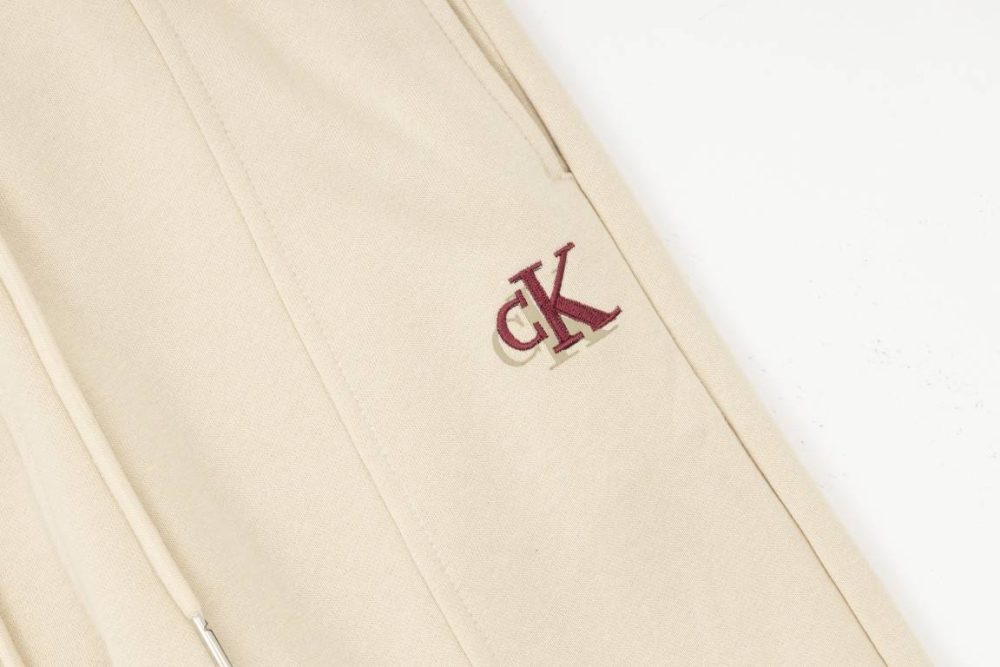 Calvin Klein embroidered logo two piece cream sweatpants