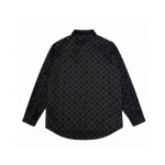 Louis Vuitton jacquard all over print flocked shirt GS1021