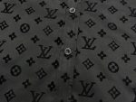 Louis Vuitton jacquard all over print flocked shirt GS1021