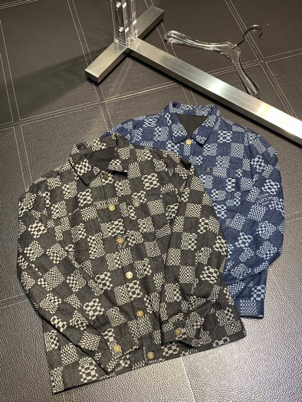 Louis Vuitton lapel denim jacket_副本