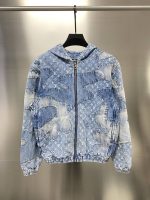 Louis Vuitton casual hoodie denim jacket