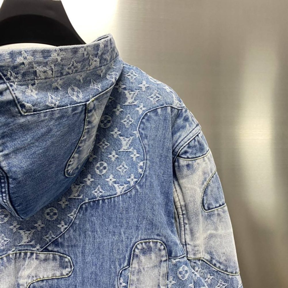 Louis Vuitton casual hoodie denim jacket