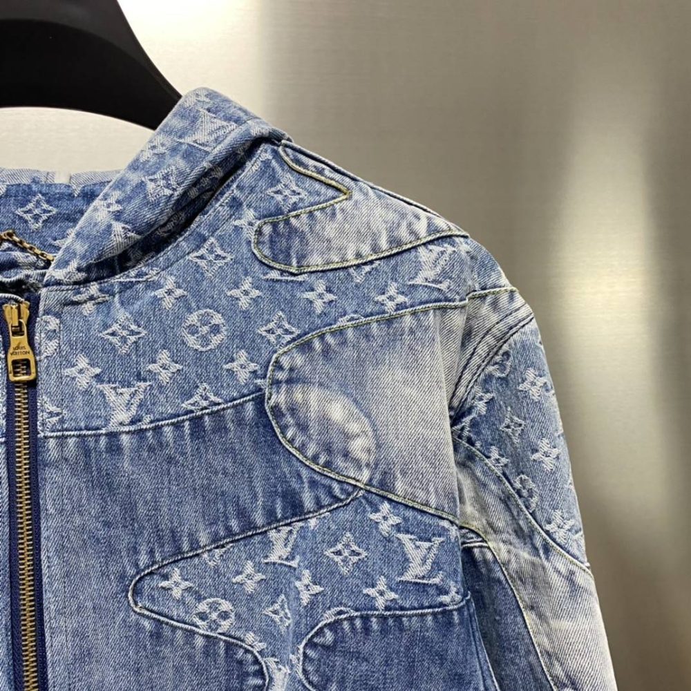 Louis Vuitton casual hoodie denim jacket