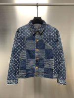 Louis Vuitton Classic Logo printed all over patchwork denim jacket