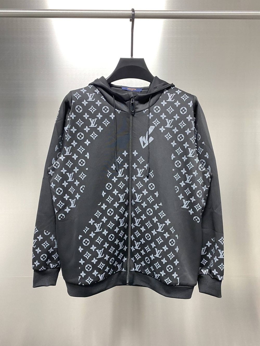 Louis Vuitton 22ss new style spliced all-over logo printed zipper thin jacket