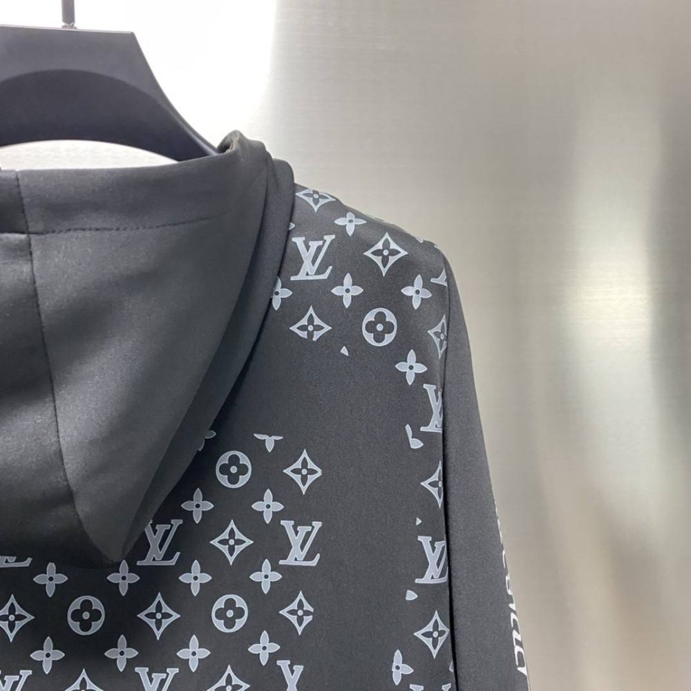 Louis Vuitton 22ss new style spliced all-over logo printed zipper thin jacket