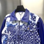 Louis Vuitton silk scarf print denim jacket