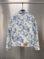 Louis Vuitton Floral jacquard fringed denim jacket